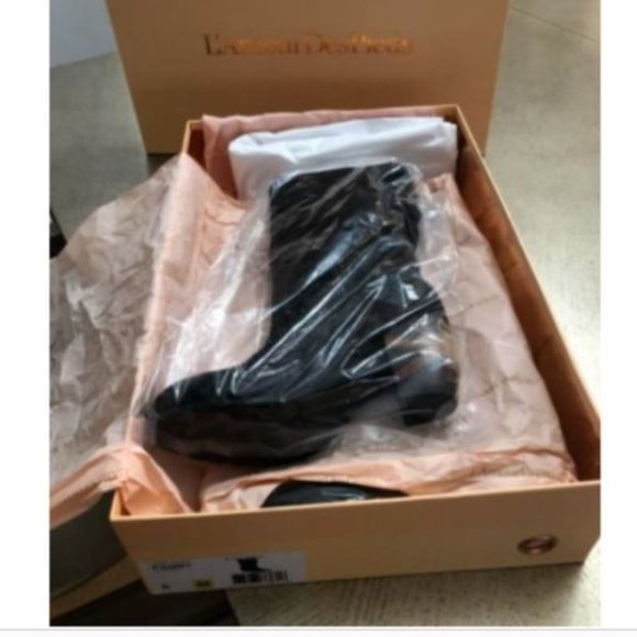 L'Amour Des Pieds Rouched Leather Mid Calf Boots Best Xmas Gift Box Sz 6, 6.5, 7 - Picture 8 of 8